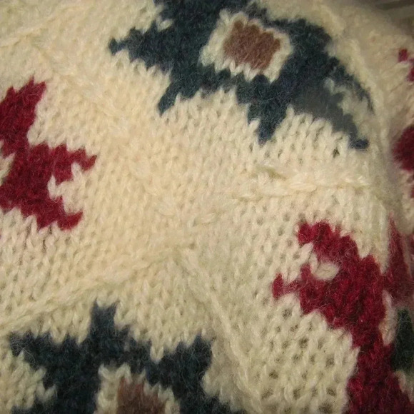 WOOLRICH Stars Wool Chunky Sweater Size Large - Picture 6 of 6